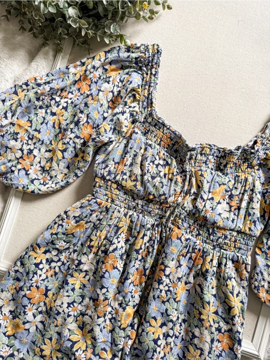 American Eagle Outfitters Dresses & Skirts - American Eagle Floral Mini Dress XS Puff Sleeve Smocked Boho Dress